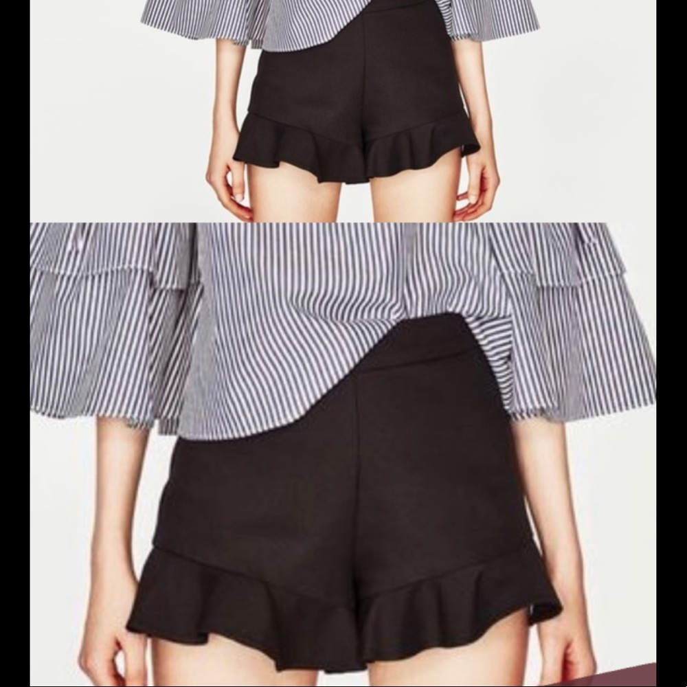 Zara Bottom Ruffled Shorts— New! - Picture 2 of 8